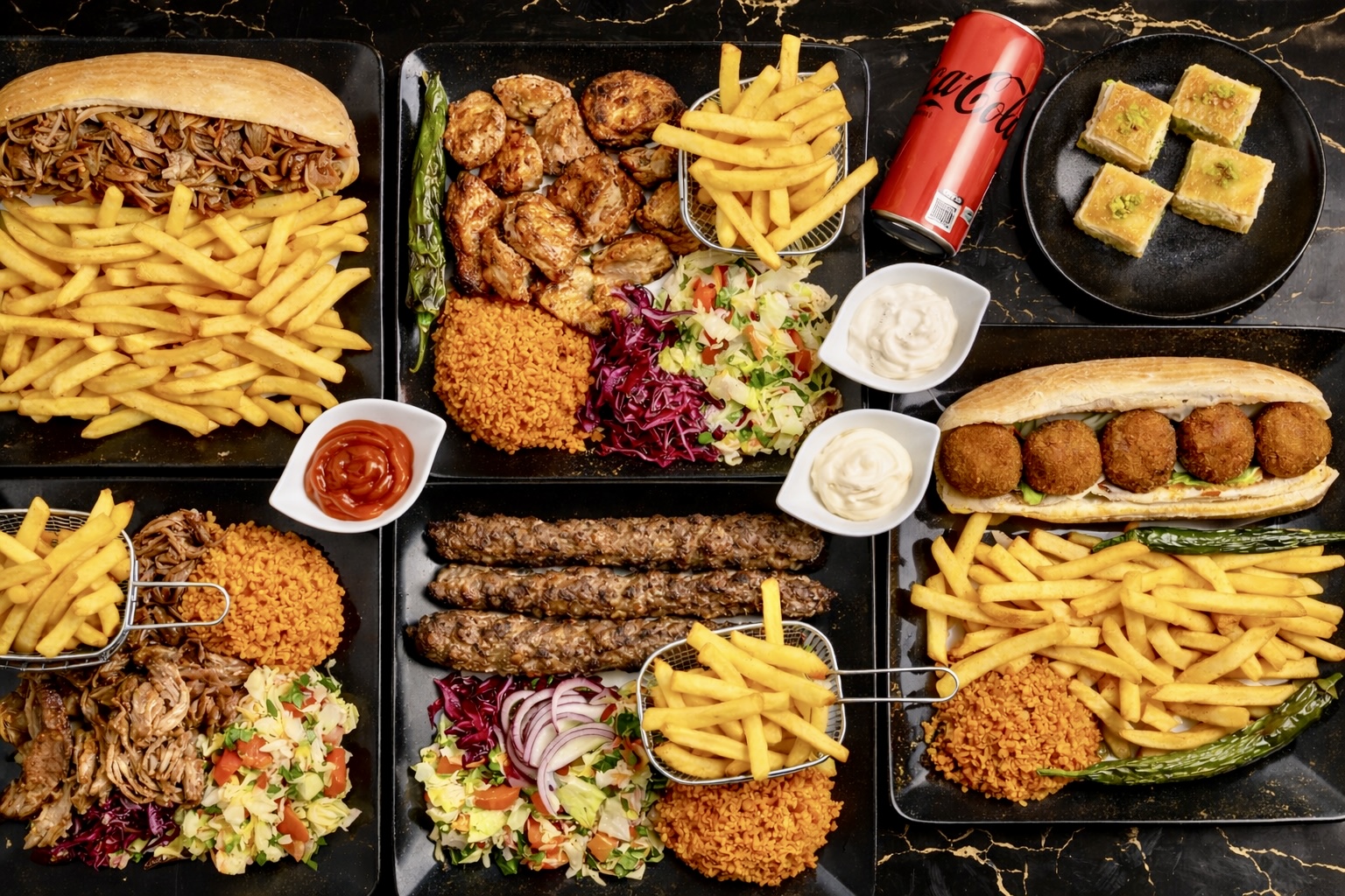 Plateaux kebab, grillades et accompagnements